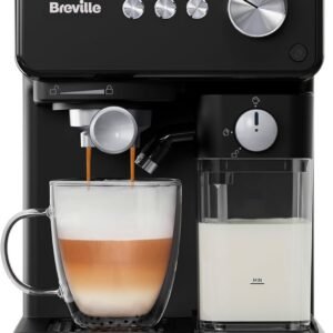 Breville Prima Latte One-Touch Espresso Maker | Auto Milk Frother | Coffee Machine for CappuccinosLattes & More | 15 Bar Italian Pump | Black | VCF183