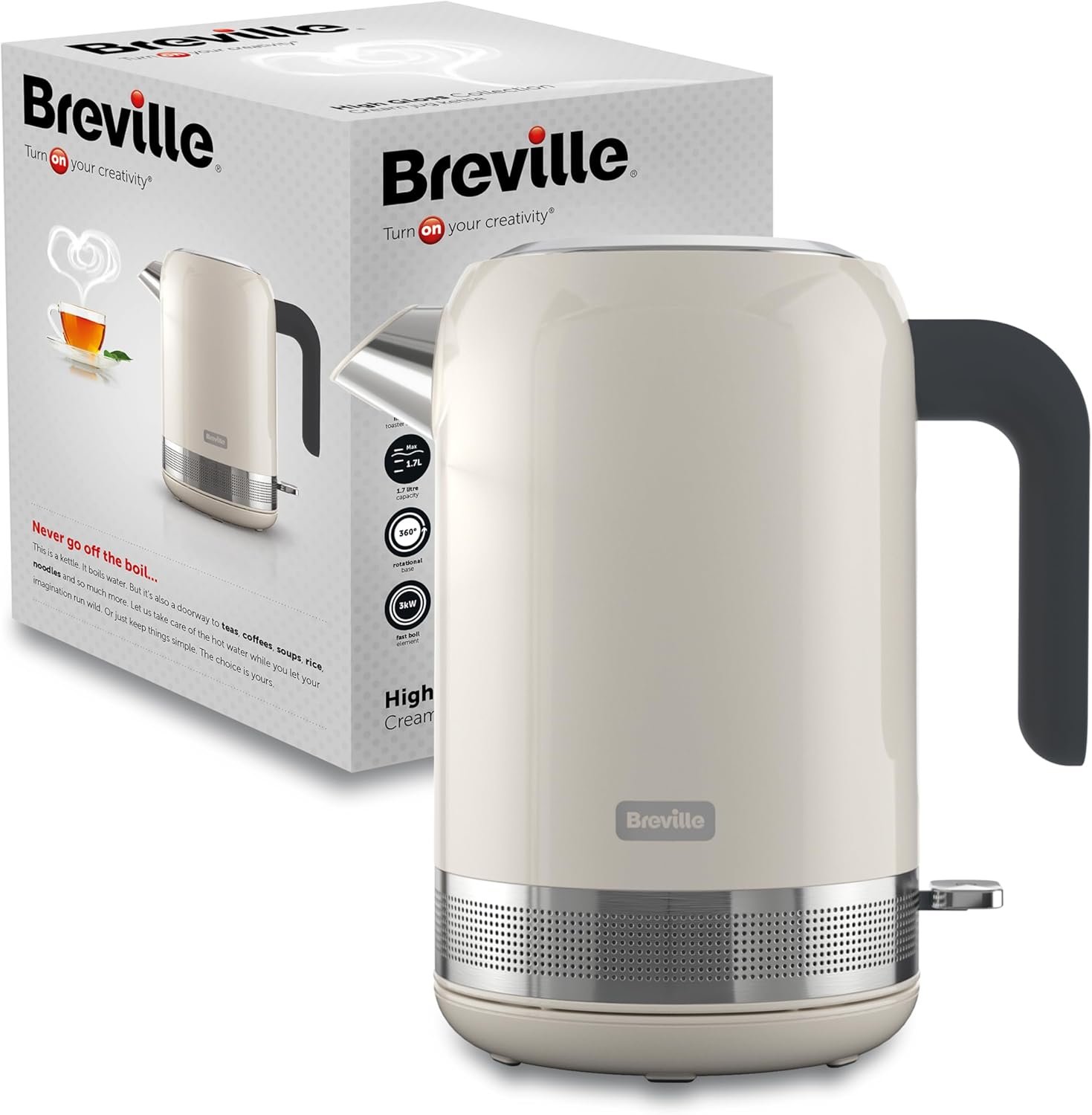 Breville High Gloss Electric Kettle | 1.7L | 3kW Fast Boil