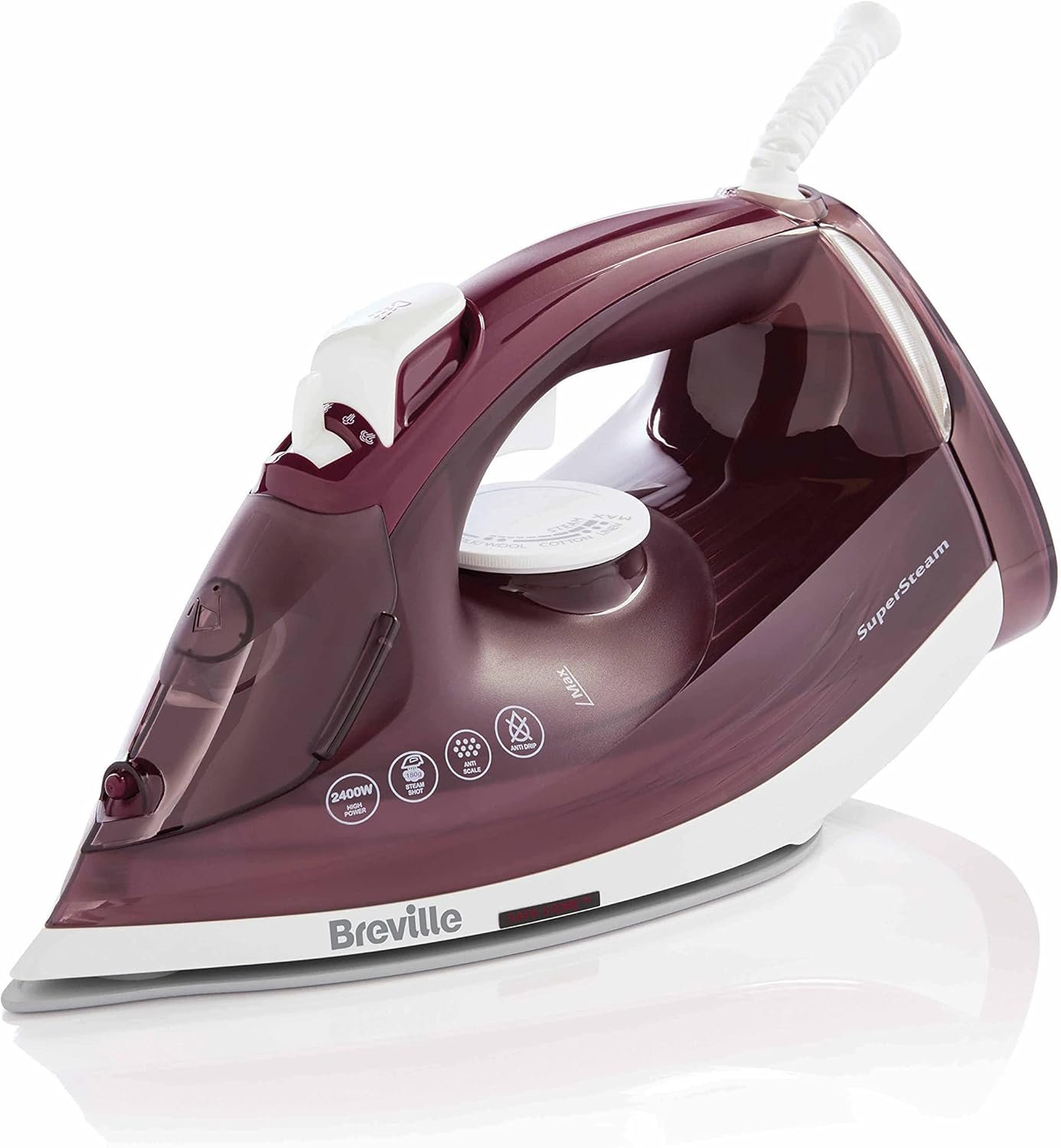 Breville SuperSteam Steam Iron | 2400W | Ceramic Soleplate | 180g Steam Shot | 300ml Water Tank