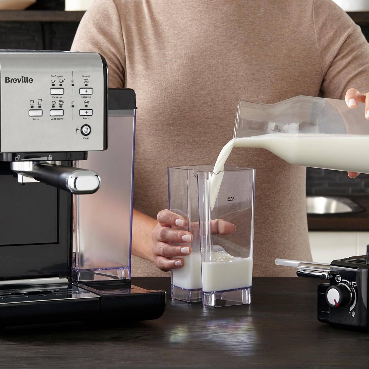 Breville One-Touch CoffeeHouse Coffee Machine | Espresso, Cappuccino & Latte Maker | 19 Bar Italian Pump | Automatic Milk Frother | ESE Pod Compatible | Black VCF107 - Image 7