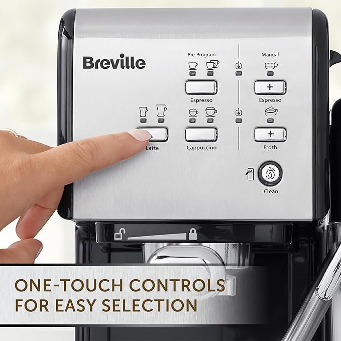 Breville One-Touch CoffeeHouse Coffee Machine | Espresso, Cappuccino & Latte Maker | 19 Bar Italian Pump | Automatic Milk Frother | ESE Pod Compatible | Black VCF107 - Image 2