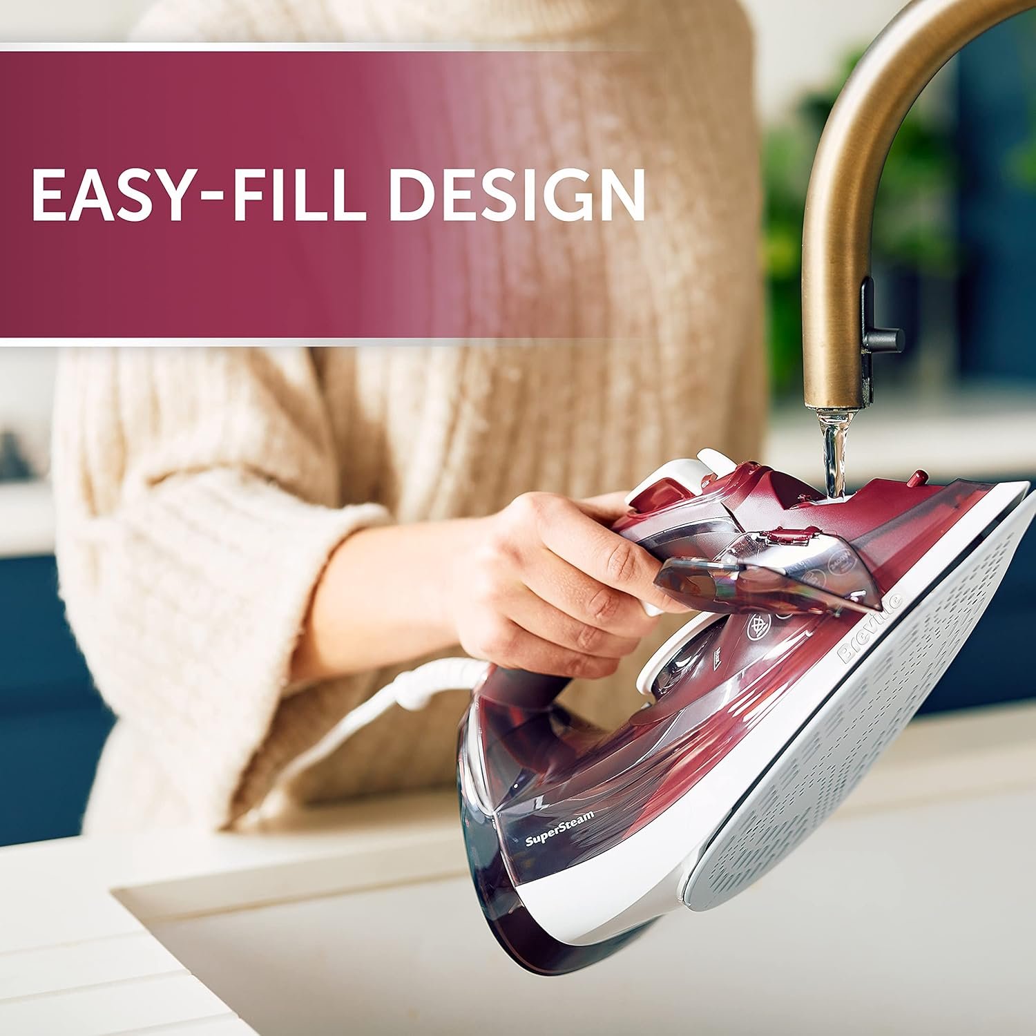 Breville SuperSteam Steam Iron | 2400W | Ceramic Soleplate | 180g Steam Shot | 300ml Water Tank - Image 4