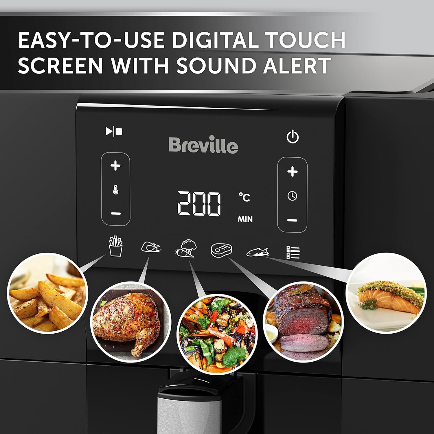 Breville Halo Air Fryer | Digital Large Air Fryer Oven | 5.5 L | Fry, Bake, Roast & Grill | 1700 W | Energy Efficient | Black - Image 5