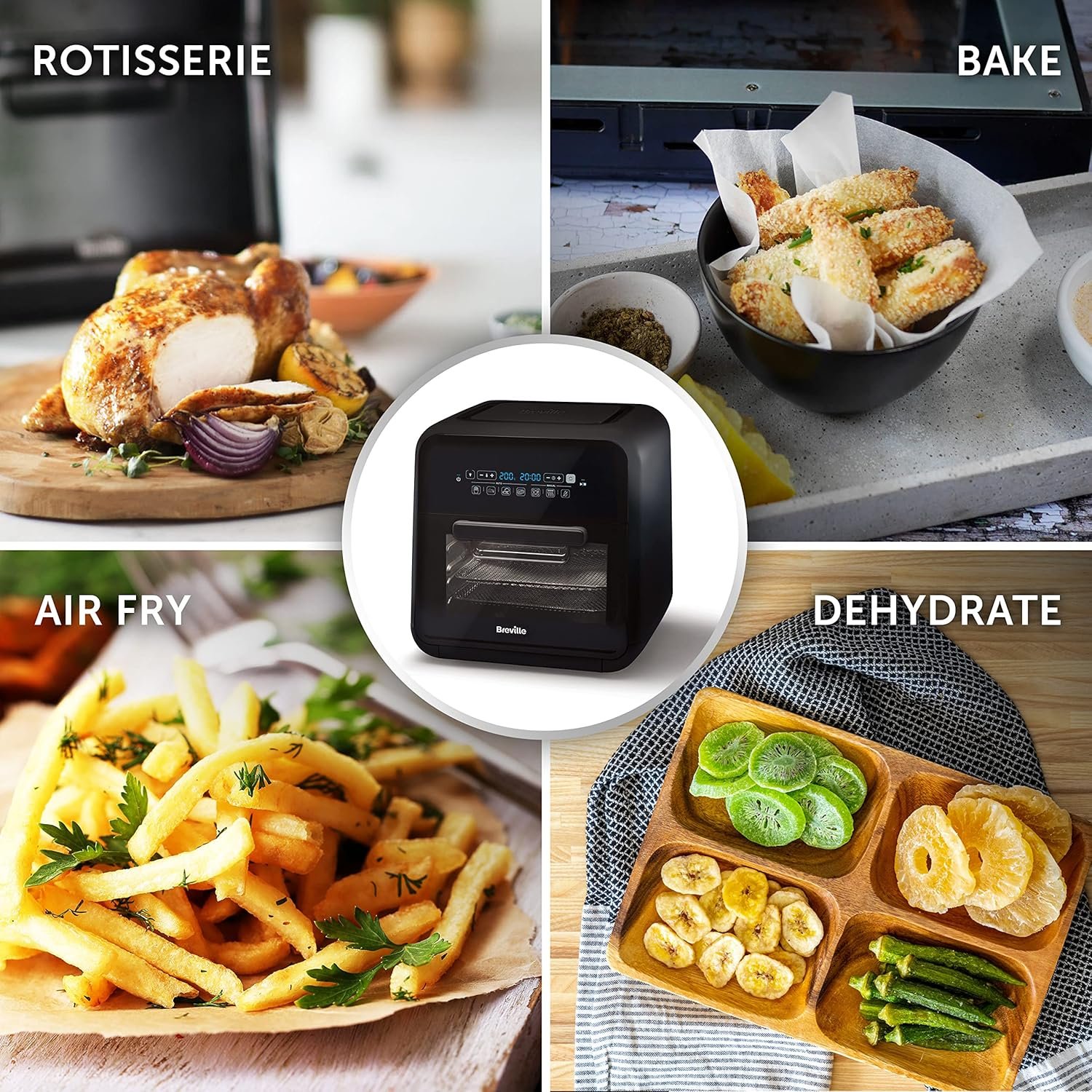 Breville Halo Rotisserie Air Fryer | Digital Extra Large Air Fryer Oven | 10 L | FryBake & Dehydrate | 2000 W | Energy Efficient | Black and Grey - Image 3