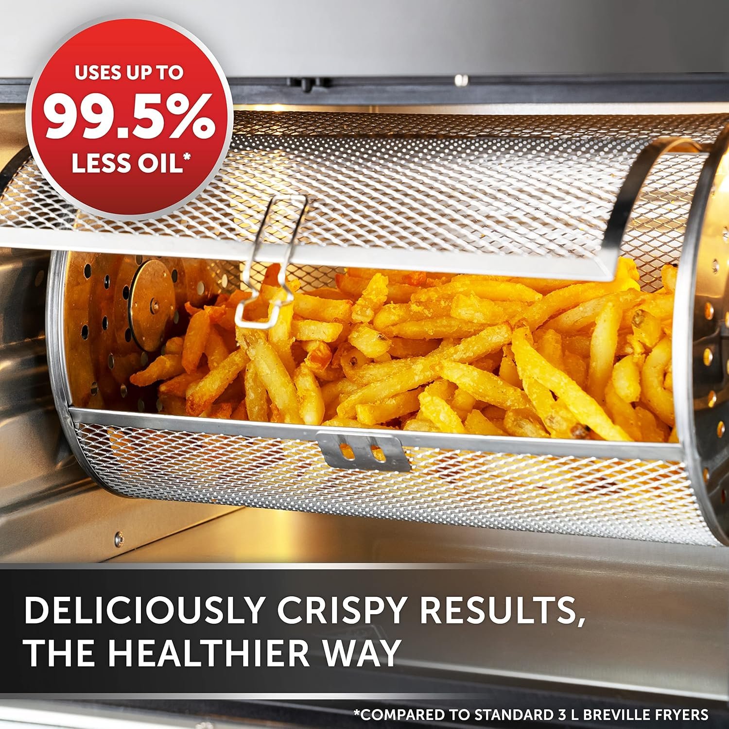 Breville Halo Rotisserie Air Fryer | Digital Extra Large Air Fryer Oven | 10 L | FryBake & Dehydrate | 2000 W | Energy Efficient | Black and Grey - Image 4
